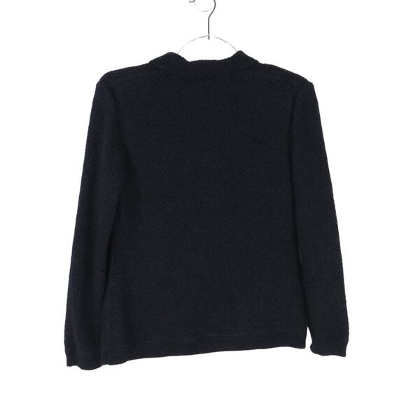 NINO COLOMBO Italy Merino Wool Knit Sweater Navy Blue Small Designer - Picture 3 of 5